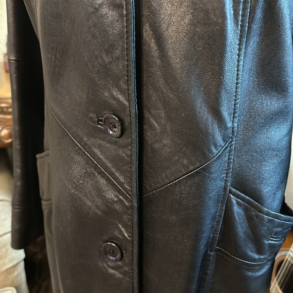 Vintage Sleek Edgy Sliming Detailed 90s Preston&York Soft Black Lamp Skin Jacket - Picture 4 of 14